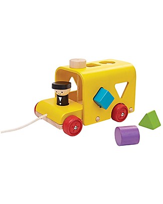 PlanToys Gioco ad Incastri in Legno, Autobus - Eco-friendly, divertente ed educativo! Incastri In Legno