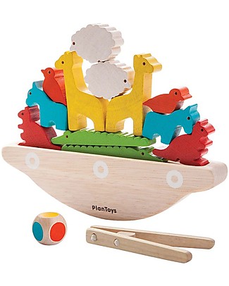 PlanToys Gioco Barca dell'Equilibrio - Bilancia gli Animali sulla Barca! Macchine e Trenini in Legno