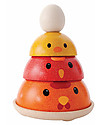 PlanToys Gioco da Impilare in Legno, Pulcino/Pollo, 4 pezzi - Ecologico e divertente! Incastri in Legno