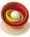 PlanToys Gioco da Impilare in Legno, Pulcino/Pollo, 4 pezzi - Ecologico e divertente! Incastri in Legno