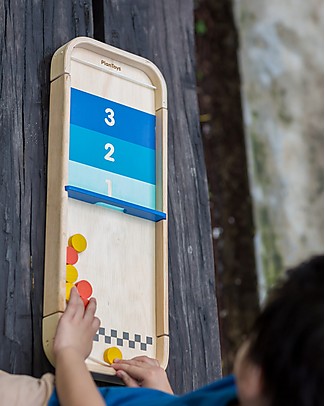 PlanToys Gioco da Tavolo in Legno 2-1, Shuffleboard e Disc Flicking - Ecologico e divertente Giochi Da Tavolo