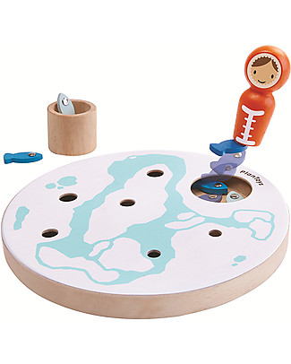 PlanToys Gioco della Pesca sul Ghiaccio in Legno - Stimola la Concentrazione Giochi Di Una Volta