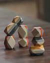 PlanToys Gioco di Equilibrio in Legno Rocce Colorate Incastri in Legno