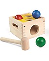 PlanToys Gioco di Incastri in Legno Martello Colpisci Palline con Scatola Gialla - Divertente ed ecologico! Incastri in Legno