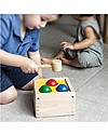 PlanToys Gioco di Incastri in Legno Martello Colpisci Palline con Scatola Gialla - Divertente ed ecologico! Incastri in Legno