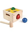 PlanToys Gioco di Incastri in Legno Martello Colpisci Palline con Scatola Gialla - Divertente ed ecologico! Incastri in Legno