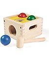 PlanToys Gioco di Incastri in Legno Martello Colpisci Palline con Scatola Gialla - Divertente ed ecologico! Incastri in Legno