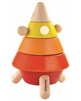 PlanToys Gioco in Legno da Impilare Razzo - Divertente ed ecologico! Incastri In Legno