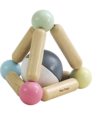 PlanToys Gioco in Legno Triangolo Sonaglio, Colori Pastello - Ecologico e divertente! Sonagli di Legno