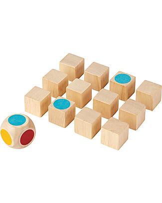 PlanToys Gioco Memory Mini in Legno, 12 cubi - Divertente ed ecologico! Memory