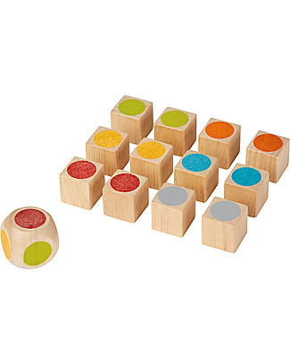 PlanToys Gioco Memory Mini in Legno, 12 cubi - Divertente ed ecologico! Memory