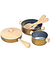 PlanToys Gioco Utensili in Legno da Cucina - per Piccoli Chef Cucine Giocattolo