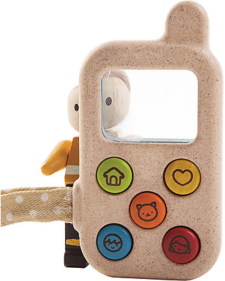 PlanToys Il Mio Primo Telefono, 6 x 11 x 2 cm - Legno: ecologico e divertente Far finta di