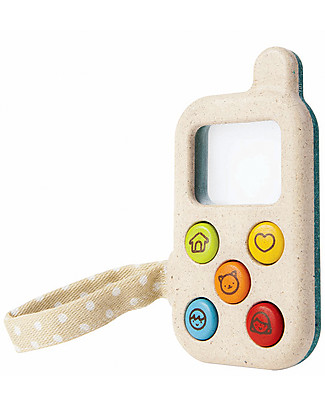 PlanToys Il Mio Primo Telefono, 6 x 11 x 2 cm - Legno: ecologico e divertente Giochi Per Inventare Storie