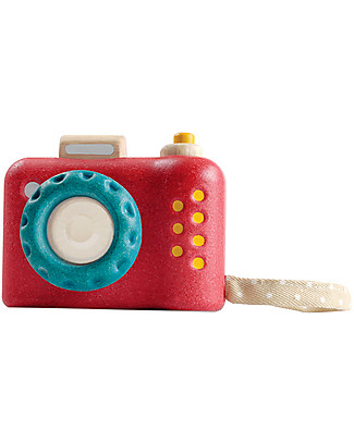 PlanToys La Mia Prima Macchina Fotografica, 10 x 5,2 x 8 cm - Legno: ecologica e divertente Far finta di