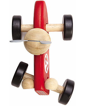 PlanToys Macchina da Corsa in Legno, Coniglietto, 16 cm - Eco-friendly e divertente! Macchine e Trenini in Legno