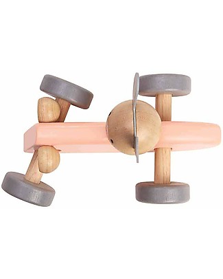 PlanToys Macchina da Corsa in Legno, Coniglietto - Inizia la Gara! Trainabili