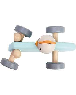 PlanToys Macchina da Corsa in Legno, Pollo - Inizia la Gara! Macchine e Trenini in Legno