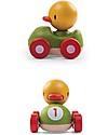 PlanToys Macchina da Corsa in Legno, Pulcino, 11 cm - Eco-friendly e divertente! Trainabili