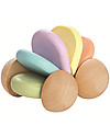 PlanToys Macchinina in Legno Color Pastello e Sonaglio - Eco-friendly e Divertente! Sonagli di Legno