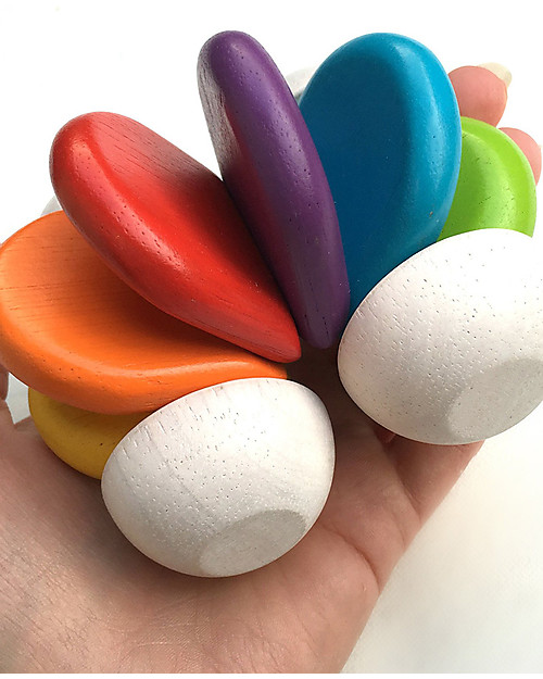 PlanToys Macchinina in Legno Colori Vividi e Sonaglio - Eco-friendly e Divertente! Macchine e Trenini  in Legno