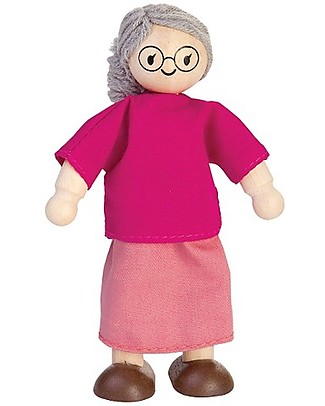 PlanToys Mini Bambola in Legno, Nonna - per la Casa delle Bambole PlanToys Giochi Creativi
