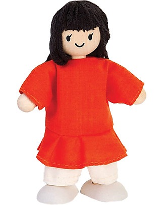 PlanToys Mini Bambola in Legno, Ragazza - per la Casa delle Bambole PlanToys Bambole