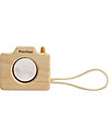 PlanToys Mini Macchina Fotografica in Legno con Lente Caleidoscopio - Incanta e Diverte! Far finta di