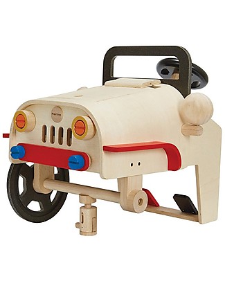 PlanToys Motor Mechanic Set - Numerosi Dettagli Realistici! Macchine e Trenini in Legno