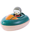 PlanToys Motoscafo Galleggiante in Legno, 8,5 x 12 x 5,5 cm - Ecologica e divertente! Giochi Bagno