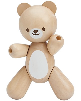 PlanToys Orsetto Snodato in Legno - Ecologico e Dolcissimo! Animali in Legno
