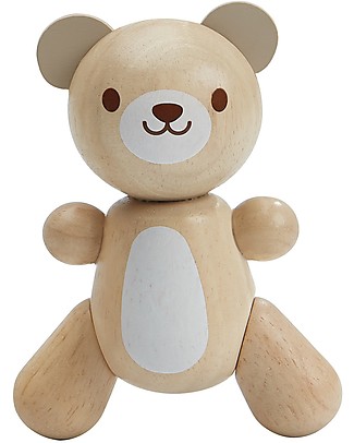 PlanToys Orsetto Snodato in Legno - Piccolo - Ecologico e Dolcissimo! Giochi Per Neonati