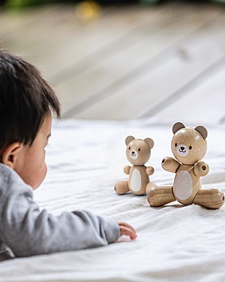 PlanToys Orsetto Snodato in Legno - Piccolo - Ecologico e Dolcissimo! Giochi Per Neonati
