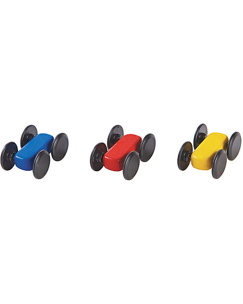 PlanToys Pista per Macchinine in Legno - Veicoli Inclusi! Macchine e Trenini  in Legno