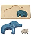 PlanToys Puzzle Baby Elefanti in Legno, 3 pezzi - Eco-friendly e divertente! Puzzle