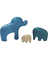 PlanToys Puzzle Baby Elefanti in Legno, 3 pezzi - Eco-friendly e divertente! Puzzle
