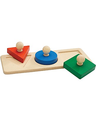 PlanToys Puzzle Baby Forme in Legno, 3 pezzi - Insegna le Figure! Puzzle