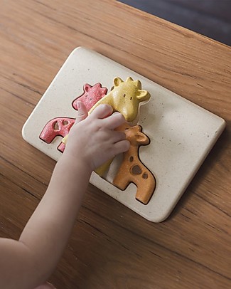PlanToys Puzzle Baby Giraffe in Legno, 3 pezzi - Eco-friendly e divertente! Puzzle