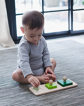 PlanToys Puzzle Baby Quadrati in Legno, 3 pezzi - Insegna le Forme! Puzzle