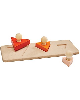 PlanToys Puzzle Baby Triangoli in Legno, 3 pezzi - Insegna le Forme! Attività Montessori