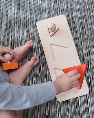PlanToys Puzzle Baby Triangoli in Legno, 3 pezzi - Insegna le Forme! Attività Montessori