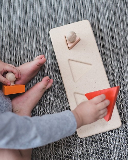 PlanToys Puzzle Baby Triangoli in Legno, 3 pezzi - Insegna le Forme! Incastri in Legno