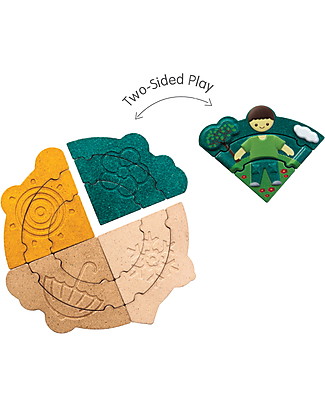PlanToys Puzzle Delle Stagioni in Legno con Figure da Vestire e Stampi da Ricalcare Incastri In Legno