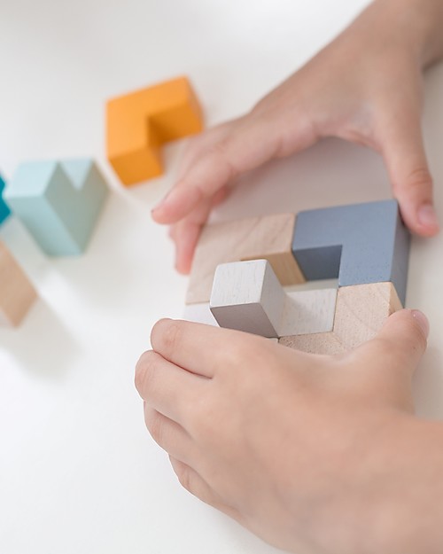 PlanToys Puzzle in Legno 3D - Risolvi il Cubo! Costruzioni in Legno