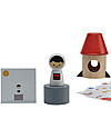 PlanToys Razzo Spaziale in Legno - con Figure da Abbinare Correttamente Macchine e Trenini  in Legno