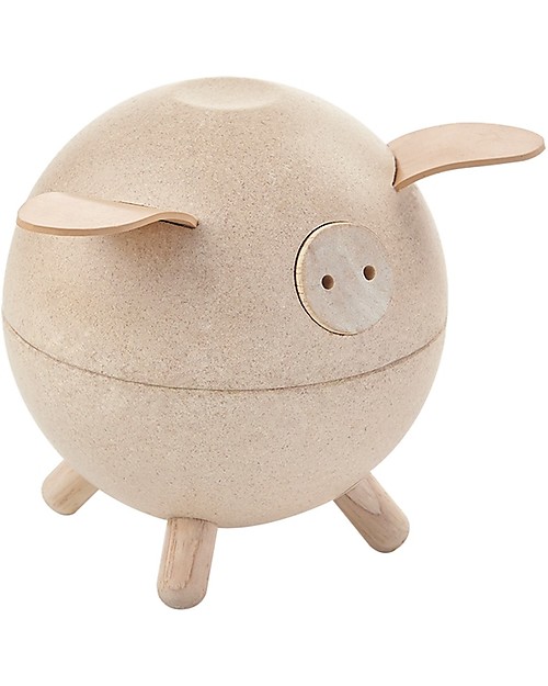 PlanToys Salvadanaio in Legno Maialino Naturale Portamonete