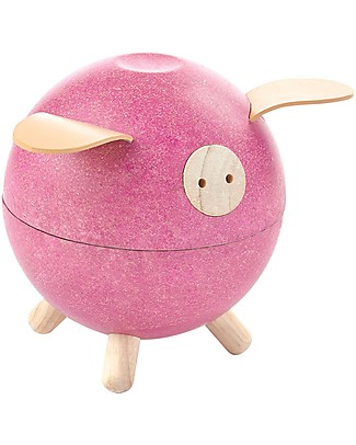 PlanToys Salvadanaio in Legno Maialino Rosa Salvadanai