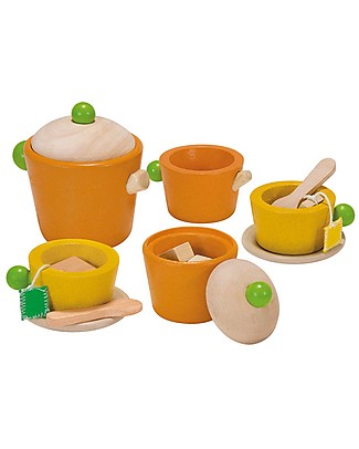 PlanToys Set da The in Legno - Educa e Diverte! Cucine Giocattolo e Cibo Finto