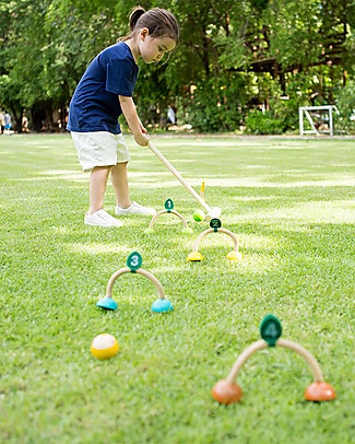 PlanToys Set del Croquet per Bambini - Divertimento per 2 Giocatori! Giochi all'Aperto