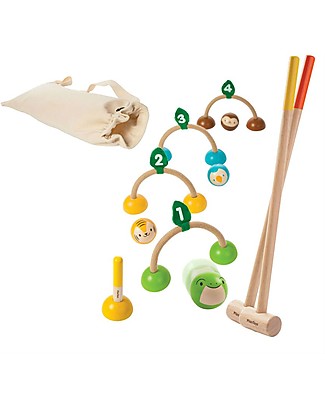 PlanToys Set del Croquet per Bambini - Divertimento per 2 Giocatori! Giochi all'Aperto